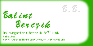 balint berczik business card